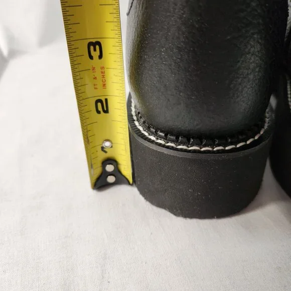 Justin Womens 10 B Black Boots Leather Western Square Gypsy Wings Cross Cowgirl - Picture 10 of 16